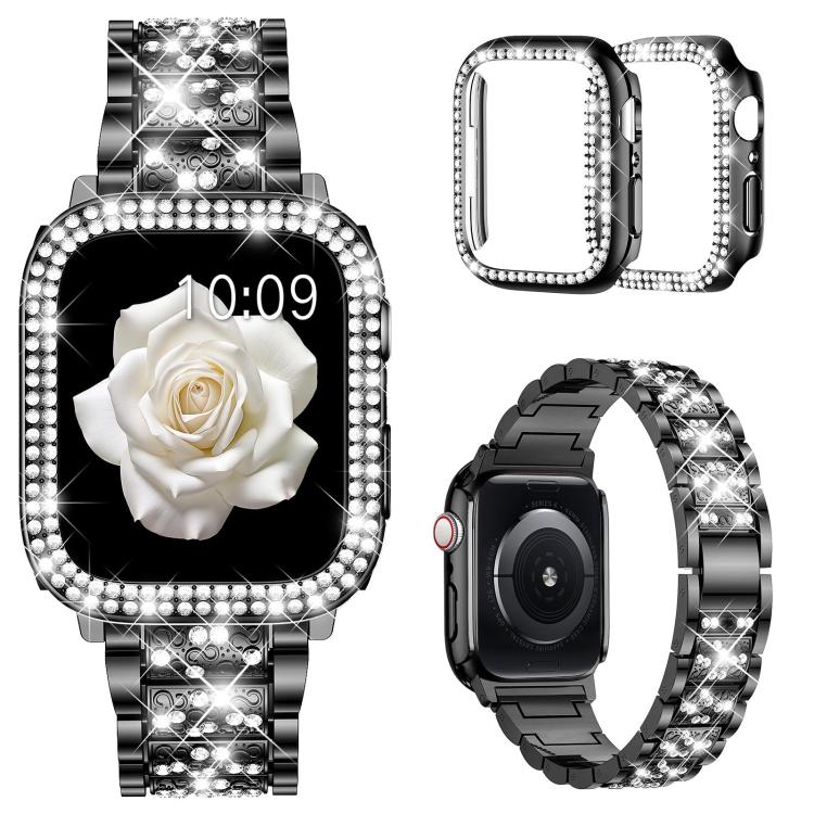 xDfind Diamond Jewelry Metal Watch Band with Case, For Apple Watch Series 10 46mm, For Apple Watch Series 10 42mm, For Apple Watch Series 44mm, For Apple Watch Series 40mm, For Apple Watch Ultra 2 / 1 49mm, For Apple Watch Series 45mm