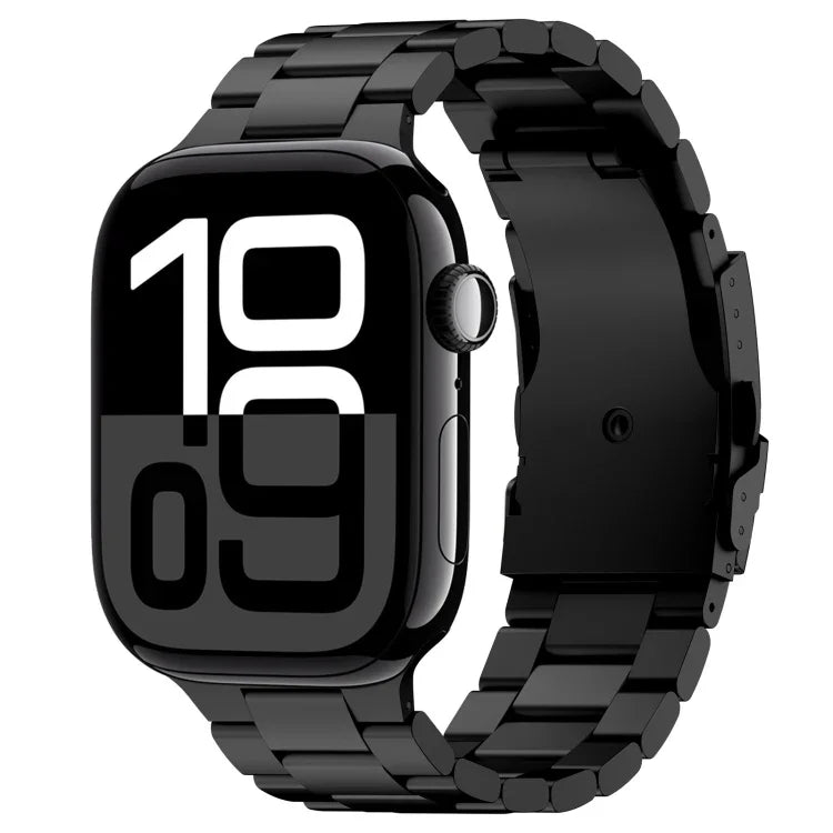Three Beads Titanium Alloy Metal Watch Band, For Apple Watch Series 10 46mm, For Apple Watch Series 10 42mm, For Apple Watch SE 2023 44mm, For Apple Watch SE 2023 40mm, For Apple Watch Ultra 2 49mm, For Apple Watch Series 9 45mm