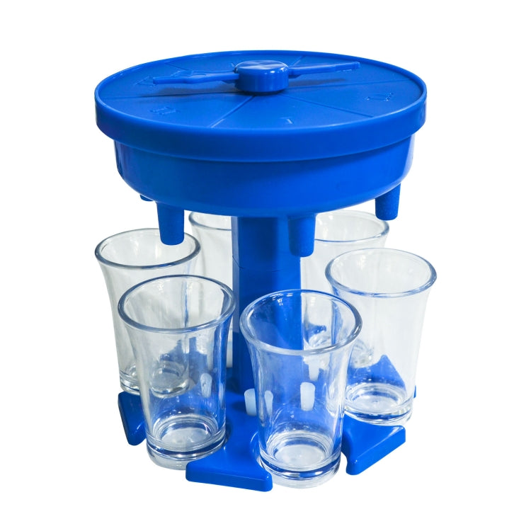 6 Cups Wine Dispenser Automatic Diversion Wine Pourer With Game Turntable, Style:, Round Blue with Transparent Cup, Round Blue with Color Cup, Round Gray with Transparent Cup, Round Gray with Color Cup, Round Brown with Transparent Cup