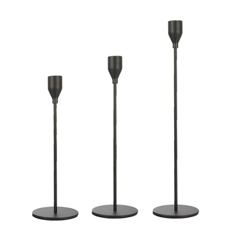 3 PCS / Set Home Decoration Wedding Wrought Iron Candle Holder, Style:, 3 PCS / Set Thin Bottom (Black), 3 PCS / Set Thin Bottom (Imitation Gold), 3 PCS / Set Thin Bottom (Silver), 3 PCS / Set Thin Bottom (Gold), 3 PCS / Set Thick Bottom (Black)