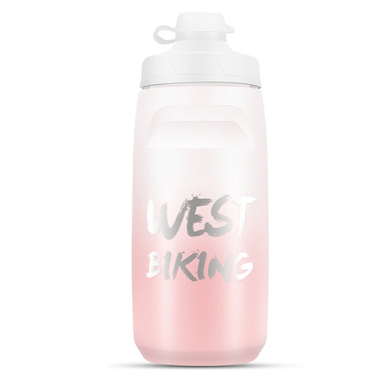 WEST BIKING 620ML Bicycle Water Bottle Portable Outdoor Cycling Water Cup, White Pink Gradient, Black Gray Gradient, Blue Gradient, Dark Green Gradient, Green Pink Gradient, Yellow Green Gradient, Black Green Gradient, Black Red Gradient