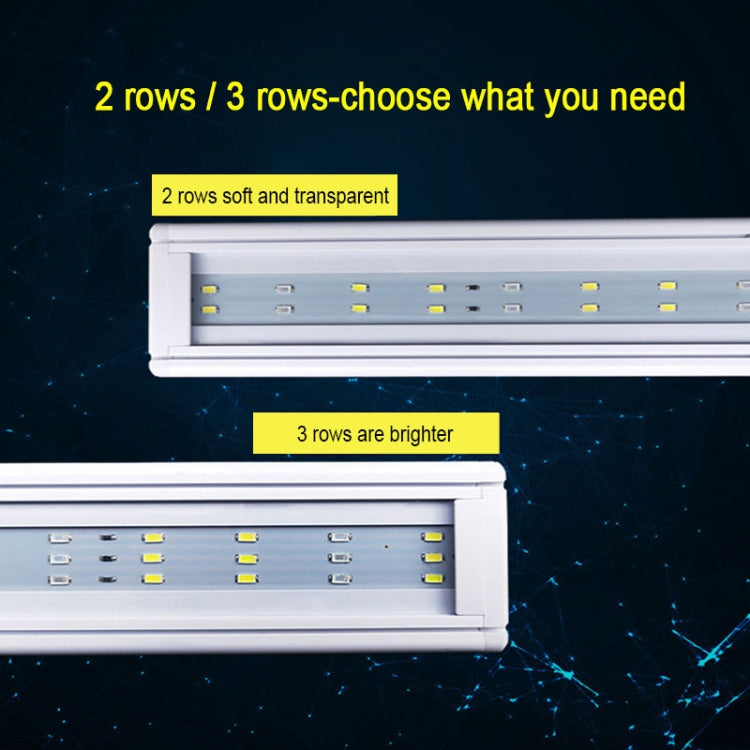 مصباح حامل LED زجاجي لحوض السمك بثلاثة صفوف XY-60K، قابس أمريكي