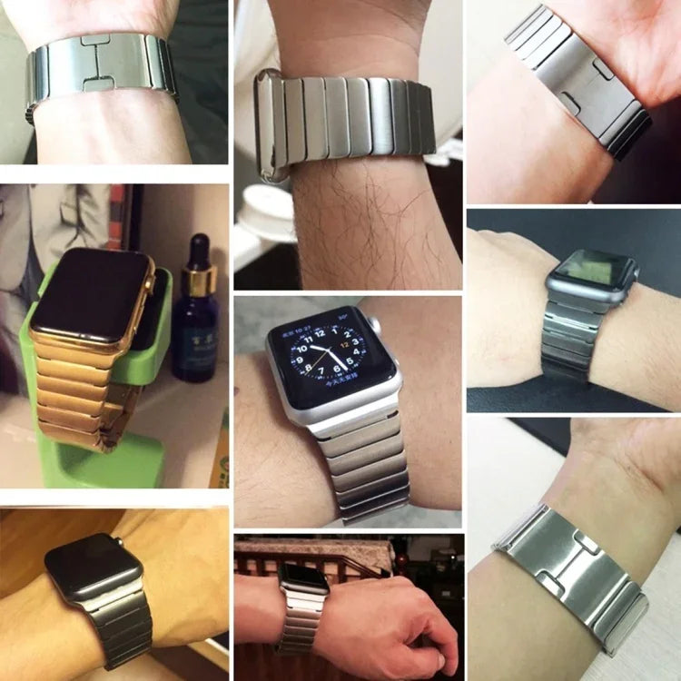 سوار ساعة من الفولاذ المقاوم للصدأ لساعة Apple Watch مقاس 42مم