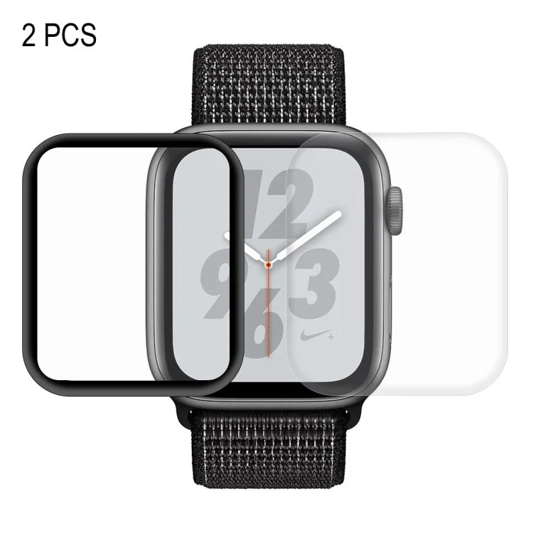 قطعتان ENKAY Hat-Prince 3D كامل من PET + 3D كامل من PET مطلي كهربائياً منحني مقاوم للحرارة عالي الدقة لسلسلة Apple Watch 6 / 5 / 4 / Watch SE 44مم، لسلسلة Apple Watch 6 / 5 / 4 / Watch SE 44مم