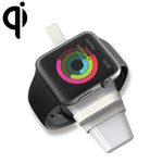 شاحن لاسلكي محمول عالمي بمعيار Qi USB مغناطيسي لساعات آبل سيريس 4 & 3 & 2 & 1