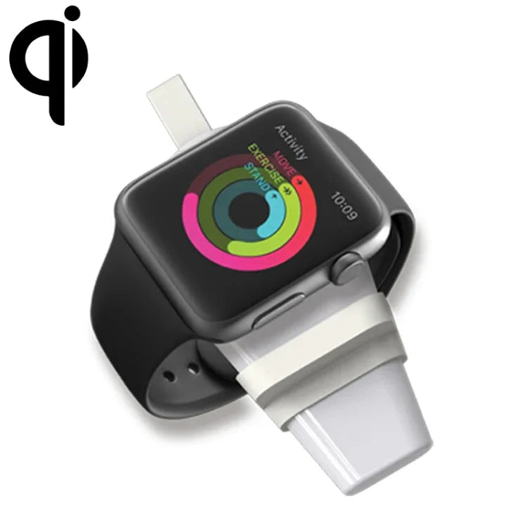 شاحن لاسلكي محمول عالمي بمعيار Qi USB مغناطيسي لساعات آبل سيريس 4 & 3 & 2 & 1
