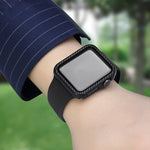 غطاء حماية بإطار من ألياف الكربون PC لسلسلة Apple Watch 6 / 5 / 4 / Watch SE مقاس 44مم، لسلسلة Apple Watch 6 / 5 / 4 / Watch SE مقاس 44مم