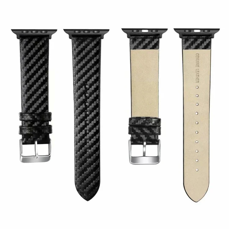 سوار وإطار من الجلد الأصلي وألياف الكربون لسلسلة Apple Watch 4 مقاس 40مم، Apple Watch Series 4 40مم