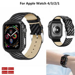سوار وإطار من الجلد الأصلي وألياف الكربون لسلسلة Apple Watch 4 مقاس 40مم، Apple Watch Series 4 40مم