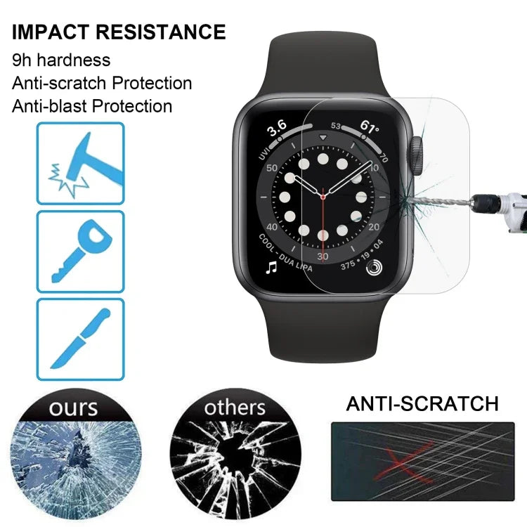 فيلم زجاجي مقسى 9H 2.5D لسلسلة Apple Watch 6 / 5 / 4 / Watch SE مقاس 40مم، لسلسلة Apple Watch 6 / 5 / 4 / Watch SE مقاس 40مم