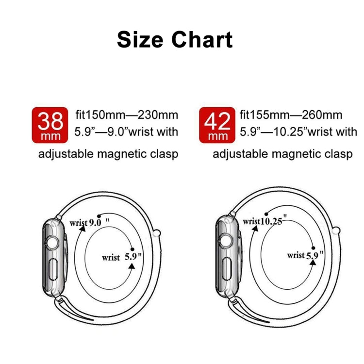 لساعة Apple Watch Ultra 49مم وWatch Ultra 2 49مم / السلسلة 10 مقاس 46مم / 9 و8 و7 مقاس 45مم / SE 3 وSE 2 و6 وSE و5 و4 مقاس 44مم / 3 و2 و1 مقاس 42مم، سوار ساعة نايلون مغناطيسي متغير اللون، مقاس 44مم