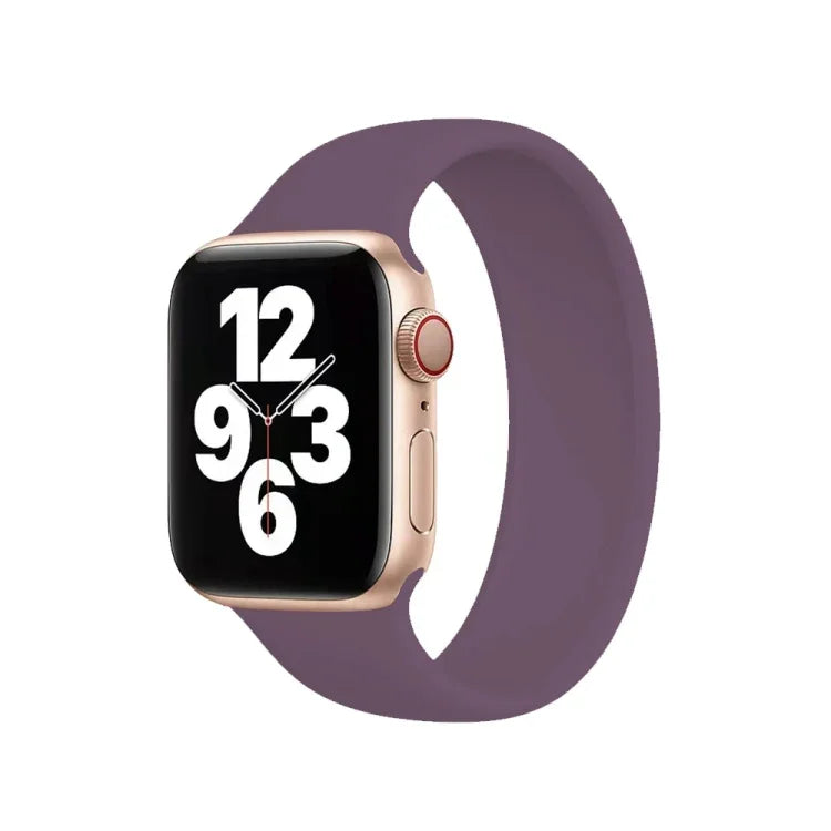لساعة Apple Watch السلسلة 10 42مم / 9&8&7 41مم / SE 3&SE 2&6&SE&5&4 40مم / 3&2&1 38مم سوار ساعة سيليكون مرن بلون صلب، الحجم:S 130مم