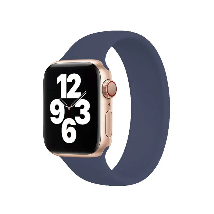 لساعة Apple Watch السلسلة 10 42مم / 9&8&7 41مم / SE 3&SE 2&6&SE&5&4 40مم / 3&2&1 38مم سوار ساعة سيليكون مرن بلون صلب، الحجم:S 130مم