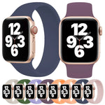 لساعة Apple Watch السلسلة 10 42مم / 9&8&7 41مم / SE 3&SE 2&6&SE&5&4 40مم / 3&2&1 38مم سوار ساعة سيليكون مرن بلون صلب، الحجم:S 130مم