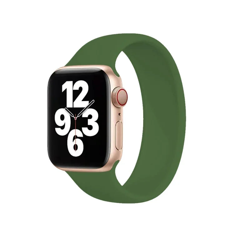 لساعة Apple Watch السلسلة 10 42مم / 9&8&7 41مم / SE 3&SE 2&6&SE&5&4 40مم / 3&2&1 38مم سوار ساعة سيليكون مرن بلون صلب، الحجم:M 143مم