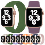 لساعة Apple Watch السلسلة 10 42مم / 9&8&7 41مم / SE 3&SE 2&6&SE&5&4 40مم / 3&2&1 38مم سوار ساعة سيليكون مرن بلون صلب، الحجم:M 143مم