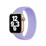 سوار ساعة سيليكون مرن بلون صلب لسلسلة Apple Watch 10 مقاس 42مم / 9 و 8 و 7 مقاس 41مم / SE 3 و SE 2 و 6 و SE و 5 و 4 مقاس 40مم / 3 و 2 و 1 مقاس 38مم، الحجم: L 156مم