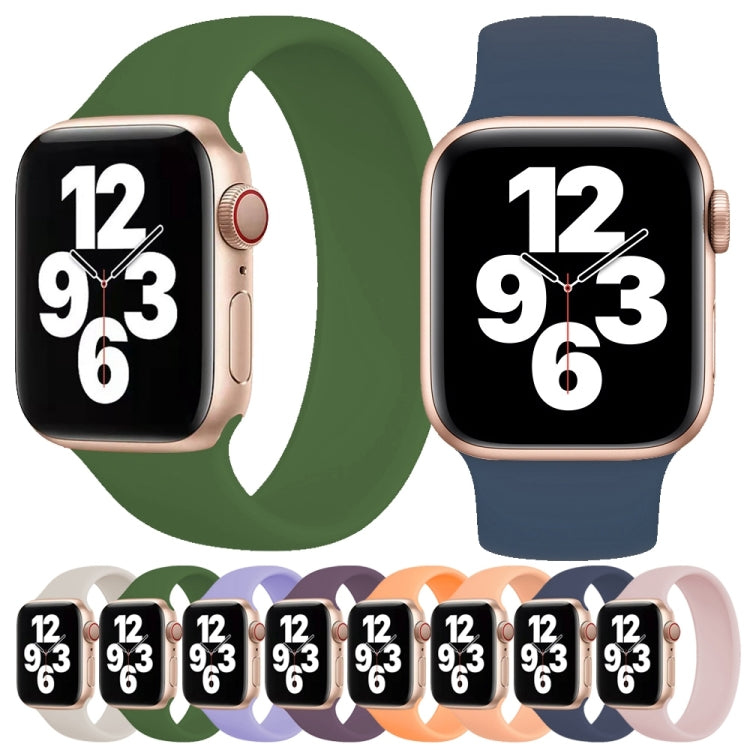 سوار ساعة سيليكون مرن بلون صلب لسلسلة Apple Watch 10 مقاس 42مم / 9 و 8 و 7 مقاس 41مم / SE 3 و SE 2 و 6 و SE و 5 و 4 مقاس 40مم / 3 و 2 و 1 مقاس 38مم، الحجم: L 156مم