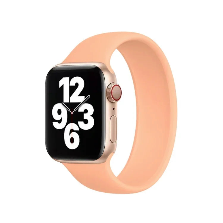 لساعة Apple Watch Ultra 49مم وWatch Ultra 2 49مم / السلسلة 10 46مم / 9&8&7 45مم / SE 3&SE 2&6&SE&5&4 44مم / 3&2&1 42مم سوار ساعة سيليكون مرن بلون صلب، الحجم:M 143مم