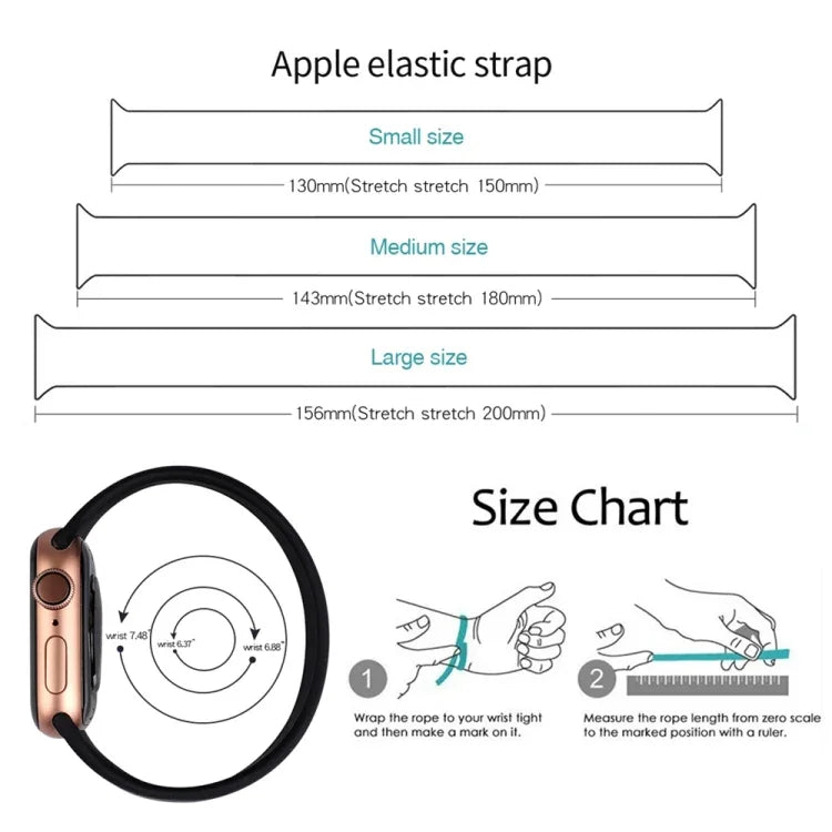 لساعة Apple Watch Ultra 49مم وWatch Ultra 2 49مم / السلسلة 10 46مم / 9&8&7 45مم / SE 3&SE 2&6&SE&5&4 44مم / 3&2&1 42مم سوار ساعة سيليكون مرن بلون صلب، الحجم:M 143مم