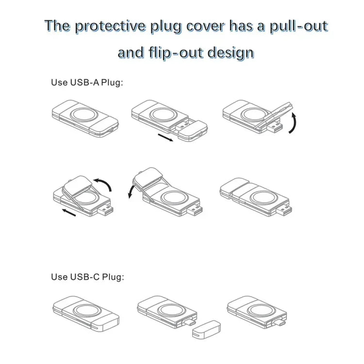 شاحن لاسلكي مغناطيسي سريع U8 USB / Type-C لساعات آبل سيريس، U8