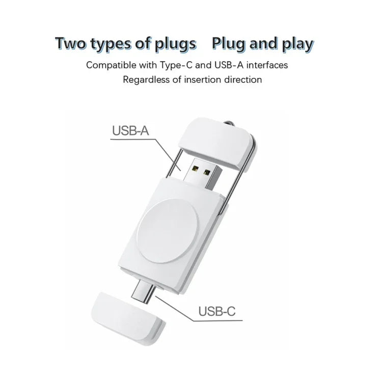 شاحن لاسلكي مغناطيسي سريع U8S USB / Type-C لساعات سامسونج 3 / 4، 4 كلاسيك، أكتيف 1 / 2