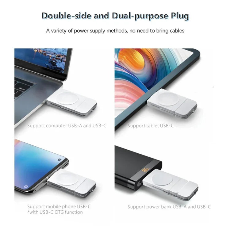 شاحن لاسلكي مغناطيسي سريع U8S USB / Type-C لساعات سامسونج 3 / 4، 4 كلاسيك، أكتيف 1 / 2