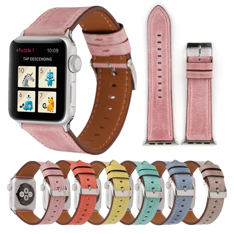 سوار ساعة من الجلد الطبيعي بأسلوب جديد لساعات آبل سيريس 10 مقاس 42mm / 9 و8 و7 مقاس 41mm / SE 3 وSE 2 و6 وSE و5 و4 مقاس 40mm / 3 و2 و1 مقاس 38mm، 38mm