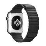 سوار ساعة من جلد PU مع مشبك إغلاق مغناطيسي حلقي لساعة Apple Watch مقاس 38مم