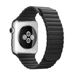 سوار ساعة من جلد PU مع مشبك إغلاق مغناطيسي حلقي لساعة Apple Watch مقاس 38مم