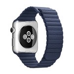 سوار ساعة من جلد PU مع مشبك إغلاق مغناطيسي حلقي لساعة Apple Watch مقاس 38مم