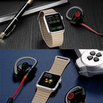 سوار ساعة من جلد PU مع مشبك إغلاق مغناطيسي حلقي لساعة Apple Watch مقاس 38مم
