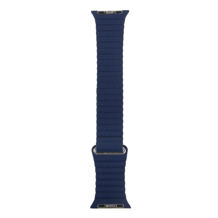سوار ساعة من الجلد الصناعي مع مشبك إغلاق مغناطيسي حلقي لساعات آبل 42mm