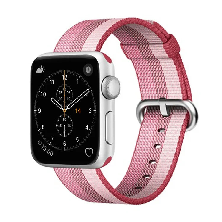 سوار ساعة من النايلون المنسوج مخطط لساعات آبل 42mm، لساعات آبل 42mm