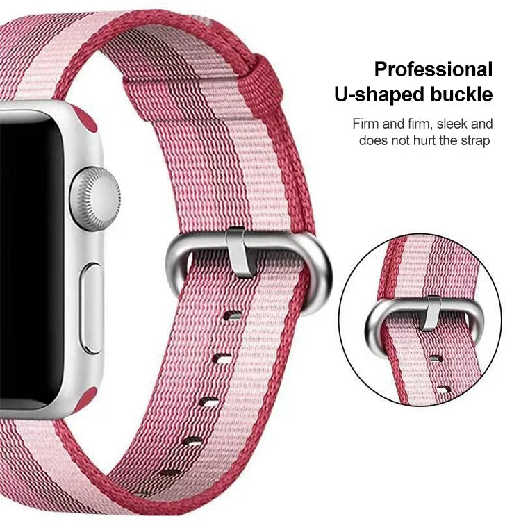 سوار ساعة من النايلون المنسوج مخطط لساعات آبل 42mm، لساعات آبل 42mm