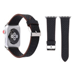لساعة Apple Watch Ultra 49مم وWatch Ultra 2 49مم / السلسلة 10 مقاس 46مم / 9 و8 و7 مقاس 45مم / SE 3 وSE 2 و6 وSE و5 و4 مقاس 44مم / 3 و2 و1 مقاس 42مم، سوار ساعة بسيط وأنيق من الجلد الطبيعي بنمط ثقوب، مقاس 42مم