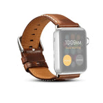 سوار ساعة جلد عتيق من شمع الزيت Denior لسلسلة Apple Watch 7 مقاس 45مم / 6 و SE و 5 و 4 مقاس 44مم / 3 و 2 و 1 مقاس 42مم