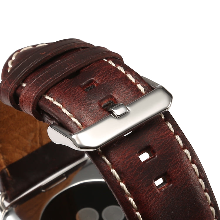 سوار ساعة جلد عتيق من شمع الزيت Denior لسلسلة Apple Watch 10 مقاس 42مم / 9 و 8 و 7 مقاس 41مم / SE 3 و SE 2 و 6 و SE و 5 و 4 مقاس 40مم / 3 و 2 و 1 مقاس 38مم