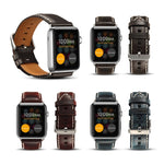 سوار ساعة جلد عتيق من شمع الزيت Denior لسلسلة Apple Watch 10 مقاس 42مم / 9 و 8 و 7 مقاس 41مم / SE 3 و SE 2 و 6 و SE و 5 و 4 مقاس 40مم / 3 و 2 و 1 مقاس 38مم