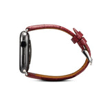 سوار ساعة من جلد البقر بنقشة جلد التمساح Denior لساعة Apple Watch Ultra 49مم وWatch Ultra 2 49مم / السلسلة 10 46مم / 9&8&7 45مم / SE 3&SE 2&6&SE&5&4 44مم / 3&2&1 42مم