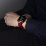 سوار ساعة من جلد البقر بنقشة جلد التمساح Denior لساعة Apple Watch Ultra 49مم وWatch Ultra 2 49مم / السلسلة 10 46مم / 9&8&7 45مم / SE 3&SE 2&6&SE&5&4 44مم / 3&2&1 42مم