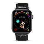 سوار ساعة من جلد البقر بنقشة جلد التمساح Denior لساعة Apple Watch Ultra 49مم وWatch Ultra 2 49مم / السلسلة 10 46مم / 9&8&7 45مم / SE 3&SE 2&6&SE&5&4 44مم / 3&2&1 42مم