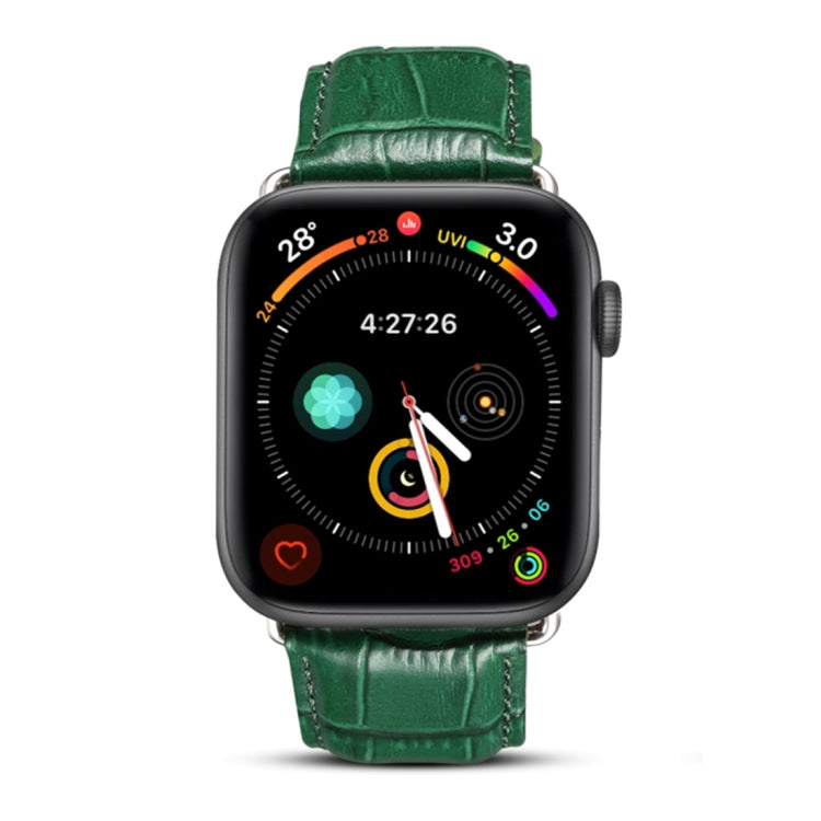 سوار ساعة من جلد البقر بنقشة جلد التمساح Denior لساعة Apple Watch Ultra 49مم وWatch Ultra 2 49مم / السلسلة 10 46مم / 9&8&7 45مم / SE 3&SE 2&6&SE&5&4 44مم / 3&2&1 42مم