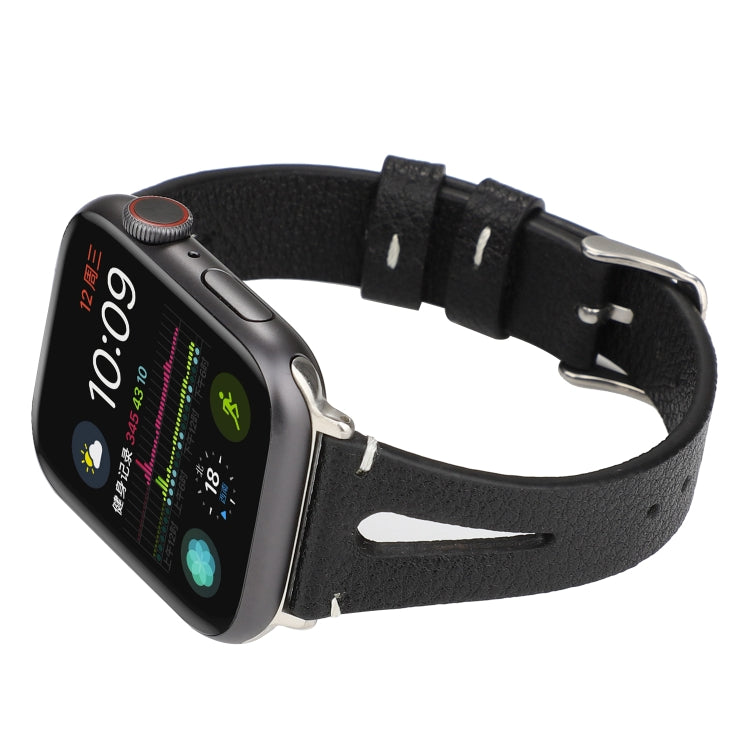 سوار ساعة بسيط من الجلد على شكل حرف V لـ Apple Watch Ultra 49مم و Watch Ultra 2 49مم / السلسلة 10 46مم / 9 و 8 و 7 45مم / SE 3 و SE 2 و 6 و SE و 5 و 4 44مم / 3 و 2 و 1 42مم