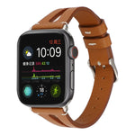سوار ساعة بسيط من الجلد على شكل حرف V لـ Apple Watch Ultra 49مم و Watch Ultra 2 49مم / السلسلة 10 46مم / 9 و 8 و 7 45مم / SE 3 و SE 2 و 6 و SE و 5 و 4 44مم / 3 و 2 و 1 42مم