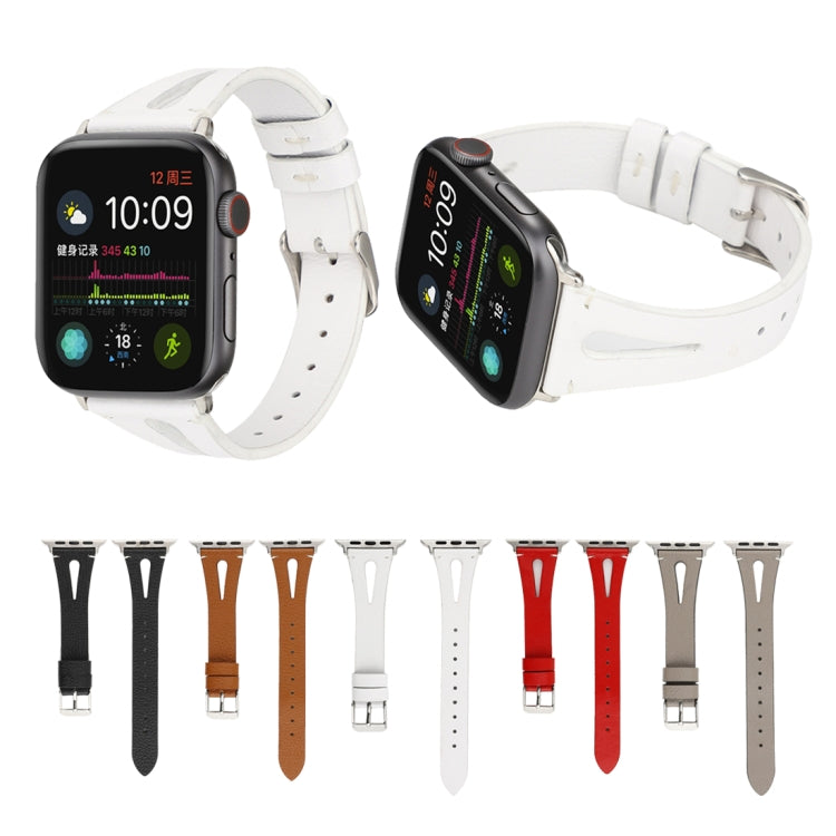 سوار ساعة بسيط من الجلد على شكل حرف V لـ Apple Watch Ultra 49مم و Watch Ultra 2 49مم / السلسلة 10 46مم / 9 و 8 و 7 45مم / SE 3 و SE 2 و 6 و SE و 5 و 4 44مم / 3 و 2 و 1 42مم
