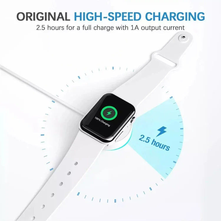 كابل شحن سريع لاسلكي مغناطيسي إلى USB لسلسلة Apple Watch، USB-A