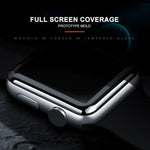 فيلم زجاج مقسى كامل اللصق بحواف دائرية 3D بسمك 0.33مم وصلابة 9H من mocolo لساعات Apple Watch Series 6 / 5 / 4 / Watch SE مقاس 40مم