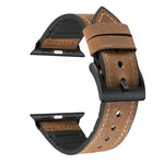 سوار ساعة من TPU بنقشة جلد الحصان المجنون مع فولاذ مقاوم للصدأ لساعات Apple Watch Series 7 مقاس 45مم / 6 & SE & 5 & 4 مقاس 44مم / 3 & 2 & 1 مقاس 42مم، 44مم