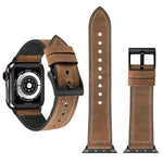 سوار ساعة بنقشة جلد الحصان المجنون من TPU مع فولاذ مقاوم للصدأ لساعات Apple Watch Series 7 مقاس 41مم / 6 & SE & 5 & 4 مقاس 40مم / 3 & 2 & 1 مقاس 38مم، 40مم